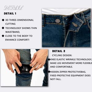 Pantalones vaqueros protectores para motocicleta para hombre aprobados por la CE 2025, pantalones de seguridad blindados para ciclistas, pantalones hasta la rodilla para motocicleta, ropa de carreras de automóviles - Product Image 2