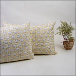 Funda de cojín de algodón hecha a mano con estampado de bloques de mano auténtico, decoración colorida y elegante para el hogar, material ecológico y suave - Product Image 3