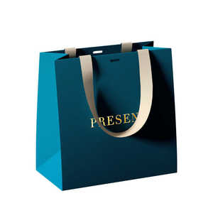 Sacs en papier noir avec logo personnalisé |   Emballage cadeau promotionnel de luxe en feuille d'or, directement de l'usine - Product Image 3