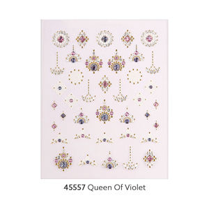 Wannabe Grace-pegatinas de uñas de reina de violeta, candelabro de uñas cúbicas en 3d, diseño de joyas en relieve, varios tamaños, Corea, oem, odm, n. ° 45557 - Product Image 1