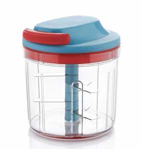 Picadora de Verduras Aalok Express de 1000 ml, 6 Cuchillas, con Cordón, de Plástico Rojo, Libre de BPA, Cuchillas de Acero Inoxidable Antideslizantes - Product Image 1