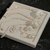 Parures de bijoux en perles naturelles et coquillages naturels, étanches, plaquées or 18 carats PVD, acier inoxydable 316L, collier, boucles d'oreilles, bagues P263742