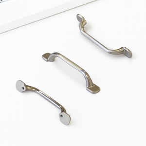 Poignée de meuble contemporaine en laiton courbé, finition nickel brossé, anti-rouille, pour tiroirs, cuisine, salle de bain, hôtel, armoire, commode, portes - Product Image 2