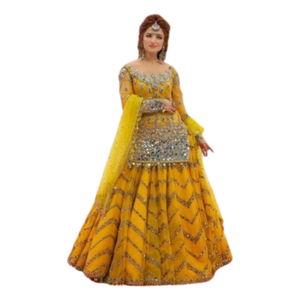Service OEM Robes de style boutique de créateurs pakistanais sur mesure pour femmes Mehndi Lehenga Choli Vêtements de mariage Robe de mariée Adultes - Product Image 5