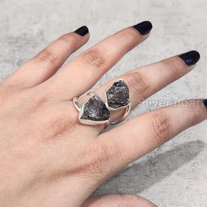 Rough Women's Ring Natural Garnet Gemstone January Birthstone Christmas <b>Valentine</b> <b>Gift</b> Handmade Jewelry 925 Sterling Silver Ring - Product Image 1