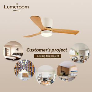 Ventilateur de plafond 42 pouces avec lumière et télécommande, montage encastré, 3 pales en bois massif, moteur DC avec contrôle par application - Stock Europe - Product Image 4