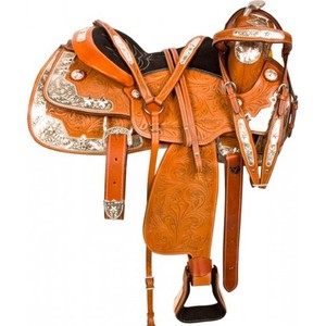Sillín de caballo cómodo occidental para montar cuero de búfalo suave con Árbol de madera Sier Pleasure Show Saddles - Product Image 1