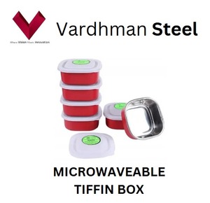 กล่องทิฟฟินสแตนเลสเข้าไมโครเวฟได้พร้อมฝาพลาสติกกันรั่วปราศจากสาร BPA ภาชนะบรรจุอาหารปลอดภัยสำหรับมื้อกลางวันง่าย - Product Image 5
