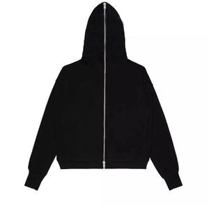 Cotton Full Face Winter Fleece Hoodies with <b>Zipper</b> Solid Patterns Streetwear Embroidered Design Logo <b>Hoodie</b> Made in Pakistan - Product Image 2