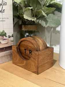 Unique design wooden coaster good quality round shape solid wooden coaster from best exporter in Vietnam - Product Image 6