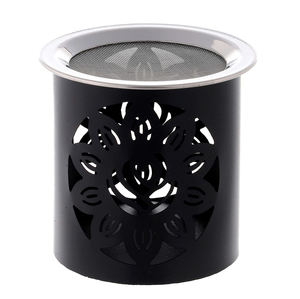 Brûleur d'encens de qualité supérieure pour les exportations Brûleur de parfum de style luxe avec revêtement noir en filet de coupe attrayante - Product Image 1