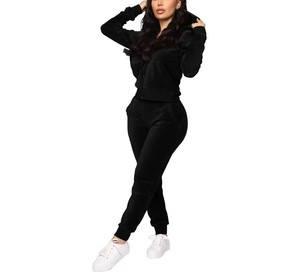 Chándal de 2 Piezas para Mujer, Invierno, Corte Ajustado, 100% Algodón, para Fitness y Jogging, con Logotipo Personalizado OEM - Product Image 6