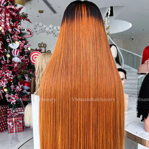 Peluca con malla frontal Remy virgen de Vietnam recta de hueso, cabello humano Natural, onda recta sedosa para mujeres negras, trama única, todos los colores - Product Image 1