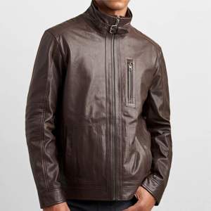 Chaqueta de Cuero Estilo Motero Marrón para Hombre, Chaqueta de Motociclista Clásica Desgastada con Cuero de Primera Calidad, Chaqueta para Hombre - Product Image 5