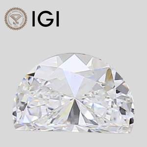Diamante de Laboratorio de Media Luna de 3 Quilates, D VS1, Certificado por IGI, Corte de Media Luna Suelto - Product Image 1
