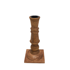 Iron & Mango Wood <b>Candle</b> Stand <b>Black</b> & Brown Color Small Size Decorative <b>Candle</b> <b>Holder</b> For Wedding & Home Decor - Product Image 3