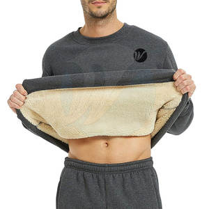 Sweat-shirt en molleton Sherpa d'hiver en coton mélangé de style décontracté pour hommes, sweat-shirt à capuche et sweat-shirt grande taille au design unique à séchage rapide - Product Image 5