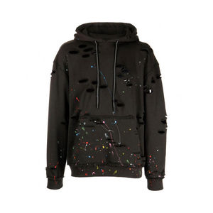 Sweats à capuche délavés à l'acide personnalisés Sweats à capuche surdimensionnés déchirés pour hommes Vente en gros Sweats à capuche lourds pour hommes - Product Image 1