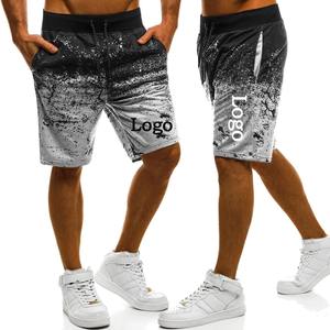 Pantalones cortos Cargo transpirables de talla grande para hombre con logotipo personalizado, pantalones cortos de entrenamiento ajustados con cordón para correr estampados a la moda, personalizables - Product Image 1