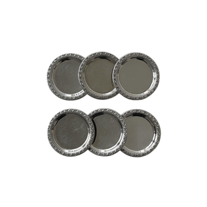 Sous-verres en métal martelé finition cuivre antique, forme ronde, pour la maison et la table de mariage, service de thé et de café - Product Image 2