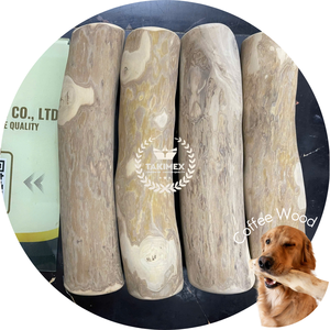 Chien en bois de café mâcher TAKIMEX jouet à mâcher naturel pour chiots - Product Image 1
