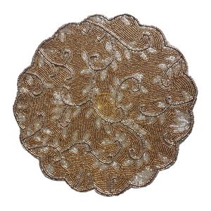 Napperons perlés haute qualité coton Table ronde décor tapis à la main artisanat exportateur usine en vrac en gros Table à manger lin - Product Image 5