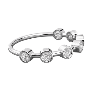 แหวนแต่งงานเพชรทรงกลมสำหรับเธอ - Product Image 3