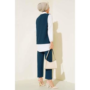 Ensemble Deux Pièces Trois Pièces Rayé Vert Émeraude - Product Image 4