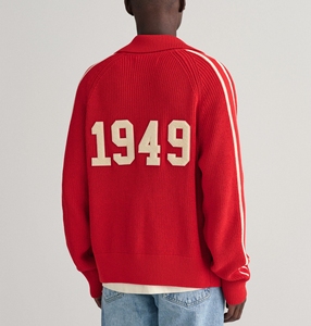 <span class=keywords><strong>Veste</strong></span> décontractée en tricot mélangé de coton avec logo brodé personnalisé et poches zippées pour hommes - Product Image 2