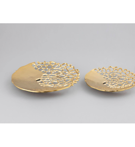 Vaisselle décorative Plat de service en aluminium pour la décoration de fête Plat ovale fabriqué à la main Plateau en nickel coulé Plateau galvanisé - Product Image 2