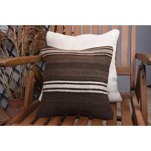 Luxury 18x18 Beige Kilim Patchwork Wool Pillow 12x12 Inch Rustic Floral Print Throw Pillow for <b>Bedding</b> Floor Portable Woven - Product Image 3