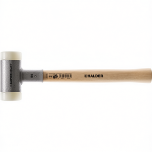 ค้อนหน้าอ่อนซุปเปอร์คราฟท์สำหรับเครื่องดนตรีประเภทตี ความยาว 300 มม. เส้นผ่านศูนย์กลางหัว 20 มม. ไม้ฮิกกอรี่ ไนลอนแข็งแบบไม่สะท้อนกลับ สีขาว HALDER - Product Image 3