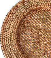 Ensemble de dessous-de-plat pliables en rotin tressé à la main, écologiques, modernes et ronds pour la table