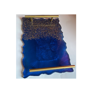 Plateau de service en résine au design unique Artisanat pour plateau de rangement de bijoux Article de décoration pour la maison Avec forme carrée - Product Image 2