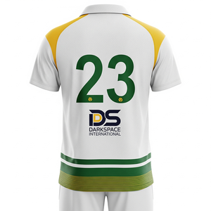 Ensemble d'uniformes de cricket pour adultes australiens pour hommes 100% polyester pour l'entraînement sportif d'été meilleure vente de haute qualité personnalisable - Product Image 3