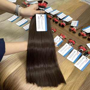 Extensions de cheveux humains vietnamiens blonds naturels de qualité supérieure, cheveux russes bruts de style droit pour les européens, cheveux en vrac - Product Image 1