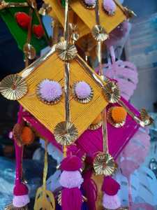 Decoración de fiesta india, forma de cometa, caléndula - Product Image 5