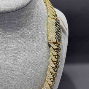 Conjunto de Cadena y Pulsera Cubana de Moissanita Chapada en Oro Rosa y Rodio de Dos Tonos de Lujo, Joyería Hip Hop con Incrustaciones, Brillo VVS, Regalo para Fiestas - Product Image 2