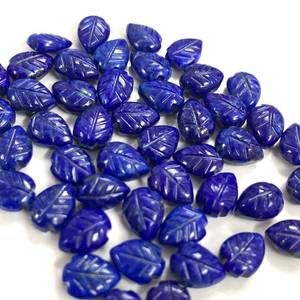 Cuentas de Piedras Preciosas Talladas a Mano en Forma de Hoja de Lapislázuli Natural - Product Image 4
