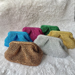 Vàng lấp lánh kim loại Crochet ly hợp túi nhỏ vừa túi lớn túi buổi tối dệt kim đám cưới bên ly hợp - Product Image 1