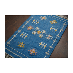 Tapis Kilim en laine tissé à la main de créateur Pile en peluche Taille personnalisable Design géométrique moderne-Tapis décoratif à essence culturelle unique - Product Image 3