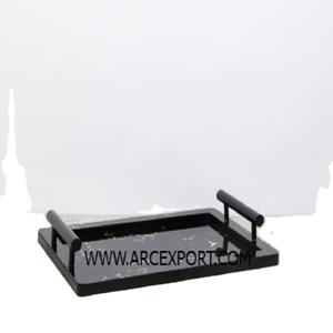 Bandeja negra grande y elegante para servir alimentos, accesorios de utensilios de cocina más vendidos, bandeja para servir té y café, bandeja para servir chocolate - Product Image 1