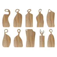 Groothandel 10 Stuks Houten Snijplank Set Unieke Handgreep Ontwerpen Natuurhout Charcuterie Serveerplanken Lasergesneden