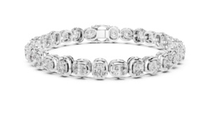 Bracelet tendance pour femme en argent 925 plaqué rhodium certifié IGI avec diamants de laboratoire de forme ovale pour un cadeau de mariage ou de fiançailles - Product Image 4