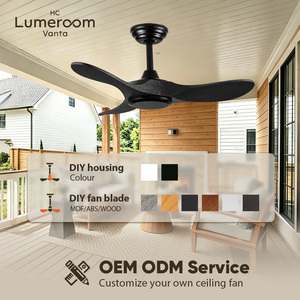 USA In Stock 36 Inch Black Solid Wood <b>Ceiling</b> <b>Fan</b> without Light Quiet Reversible DC Motor <b>Remote</b> <b>Control</b> for Bedroom Living Room - Product Image 4