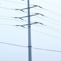 Vente en gros d'usine de poteaux électriques en acier galvanisé à chaud personnalisés, lignes de transmission, équipements de distribution extérieurs