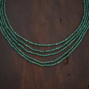 Antique Mala 185241 Classic and Trendy Gold-Plated 18-Inch Beaded Chain with Freshwater Pearl <b>Opal</b> Diamond for Wedding Party - Product Image 3