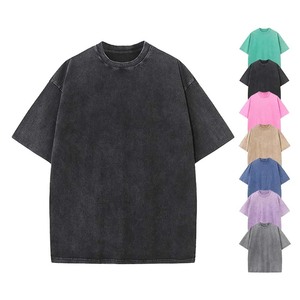 T-shirt vierge 100 % coton délavé respirant séchage rapide manches courtes coupe classique - Product Image 4