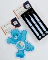 Pince à épiler professionnelle Care Bear en acier inoxydable écologique, antistatique, durable, à forte adhérence, pointe dentelée de précision