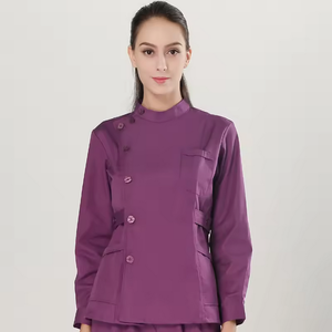 Woman Long Sleeve <b>Scrub</b> <b>Top</b> Uniforms with Collar Button Closure Uniforms for Work - Product Image 1
